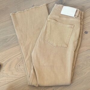 DL1961 Women’s Cropped Straight-Leg Jeans in Tan